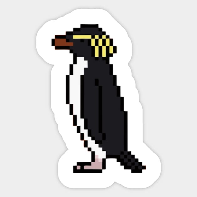 Northern rockhopper penguin animal pixel - Animal Art - Sticker | TeePublic